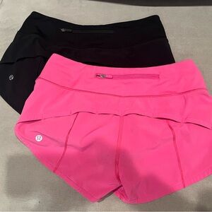 Lululemon women's speed up low rise short 2.5” lined shorts, size 2